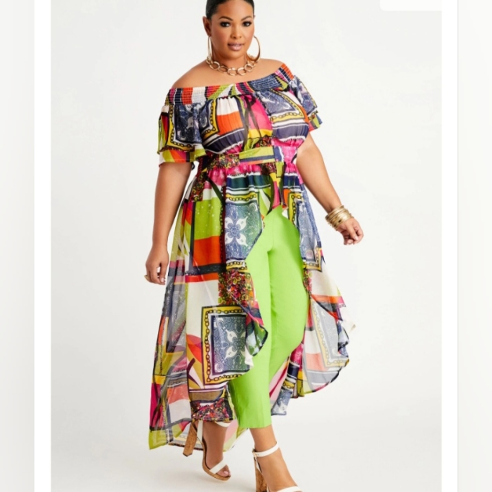 Printed High Low Duster